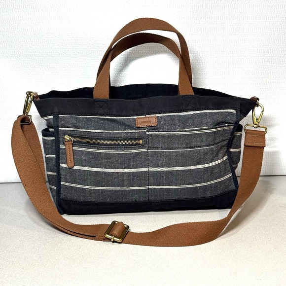 Fossil Handbags - Fossil Travel Crossbody Bag Purse Satchel, Pockets, Black‎ Gray Brown Straps